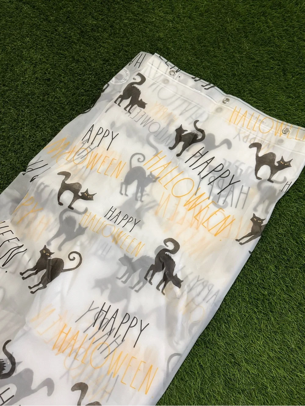 Plastic Reusable Halloween Shower Curtain